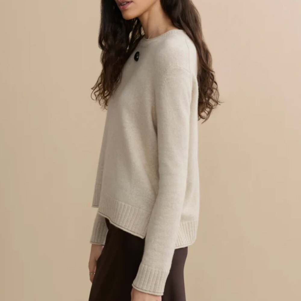 Classic Jenni Kayne Everyday Sweater XSmall/Small Oatmeal Cream Casual Quiet Lux - Picture 3 of 7